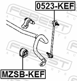 Febest 0523-KEF Front Stabilizer Link / Sway Bar Link
