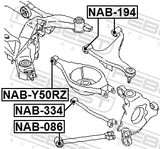 Febest NAB-334 Rear Transverse Rod Bushing