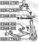 Febest CDAB-024 Bushing, Front Lower Control Arm