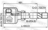 Febest 2811-DUCRH Inner CV Joint Right 29X34.8X31