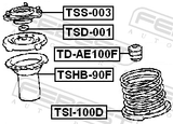 Febest TSHB-90F Front Shock Absorber Boot