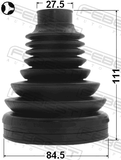 Febest 1715P-Q5T Boot Inner CV Joint Kit 84.5X111X27.5