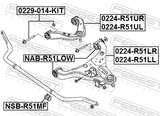 Febest 0229-014-KIT Suspension Arm Bolt W/ Washer