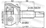 Febest 0110-AUR20 Outer CV Joint 25X61X30