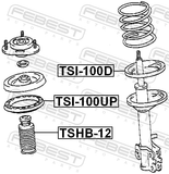 Febest TSI-100D Front Spring Lower Seat