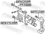 Febest 0474-CYLOWF Front Caliper Slide Pin
