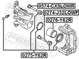 Febest 0275-Y62R Rear Brake Caliper Repair Kit (Set For Two Sides)