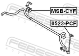 Febest MSB-CYF Front Stabilizer Bar Bush D20