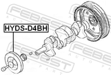 Febest HYDS-D4BH Crankshaft Pulley D4BH4D56 Tci