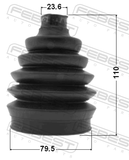Febest 1417P-NACTR Boot Outer CV Joint Kit Pvc 79.5X110X23.6