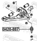 Febest 0420-887 Ball Joint Front Lower Arm