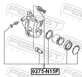 Febest 0275-N15F Front Brake Caliper Repair Kit (Set For Two Sides)