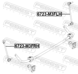 Febest 6723-M3FLH Front Left Stabilizer Link / Sway Bar Link