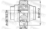 Febest 2311-TOUR Inner CV Joint 28X112