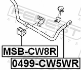 Febest MSB-CW8R Rear Stabilizer Bar Bush D20
