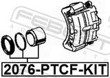 Febest 2076-PTCF-KIT Repair Kit, Front Caliper Piston D57.1