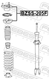 Febest BZSS-205F Front Shock Absorber Mounting (With Spring Seat)