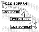 Febest 2299-SORR Stabilizer Rear D22.4