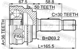 Febest 0410-V97A50 Outer CV Joint 36X69.2X30