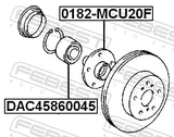 Febest DAC45860045 Front Wheel Bearing 45X86X45