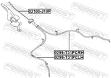 Febest 0299-T31PCLH Parking Brake Cable, Left