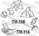 Febest TM-114 Rear Engine Mount Mt 1KDFTV/1KZTE