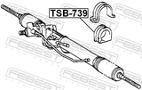 Febest TSB-739 Grommet Steering Rack Housing