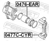Febest 0477C-CYR Rear Brake Caliper Bracket Carrier