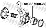 Febest DAC38700038 Front Wheel Bearing 38X70X38