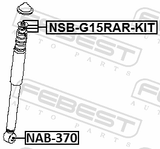 Febest NSB-G15RAR-KIT Rear Shock Absorber Bushing Kit
