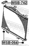 Febest MSB-064 Mount Rubber Radiator