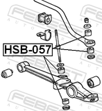 Febest HSB-057 Front Stabilizer Bar Link Bush D8