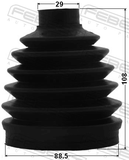 Febest 0217P-D40 Boot Outer CV Joint Kit Pvc 88.5X108X29