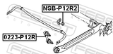Febest NSB-P12R2 Rear Stabilizer Bar Bush D22
