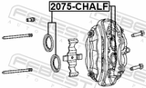 Febest 2075-CHALF Front Brake Caliper Repair Kit (Set For Two Sides)