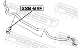 Febest SSB-B9F Front Stabilizer Bar Bush D24