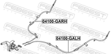 Febest 04100-GALH Parking Brake Cable, Left