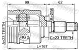 Febest 0111-SXA10RH Inner CV Joint Right 23X36X23