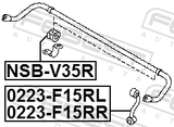 Febest 0223-F15RL Rear Left Stabilizer Link / Sway Bar Link