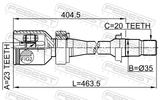 Febest 0111-SXM10RH Inner CV Joint Right 23X35X20