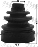 Febest 0515-BL Boot Inner CV Joint Kit 72.5X90X22