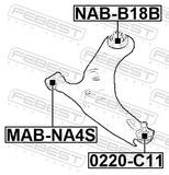 Febest NAB-B18B Rear Bushing, Front Control Arm