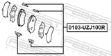 Febest 0103-UZJ100R Disc Brake Clip Set