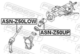 Febest ASN-Z50LOW Steering Column Lower Intermediate Shaft with U-Joint Coupler