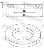 Febest 88430-182422X Front Axle Sealing Ring 18X24X2.2