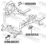 Febest HYM-H5ATLH Left Engine Mount