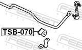 Febest TSB-070 Rear Stabilizer Bar Bush D15