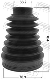 Febest 2915P-RRIIIR Boot Inner CV Joint Kit Pvc 78.9X110X33.5