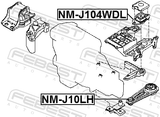 Febest NM-J104WDL Transmission Mount