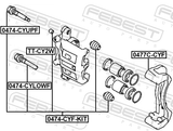Febest 0477C-CYF Front Brake Caliper Bracket Carrier